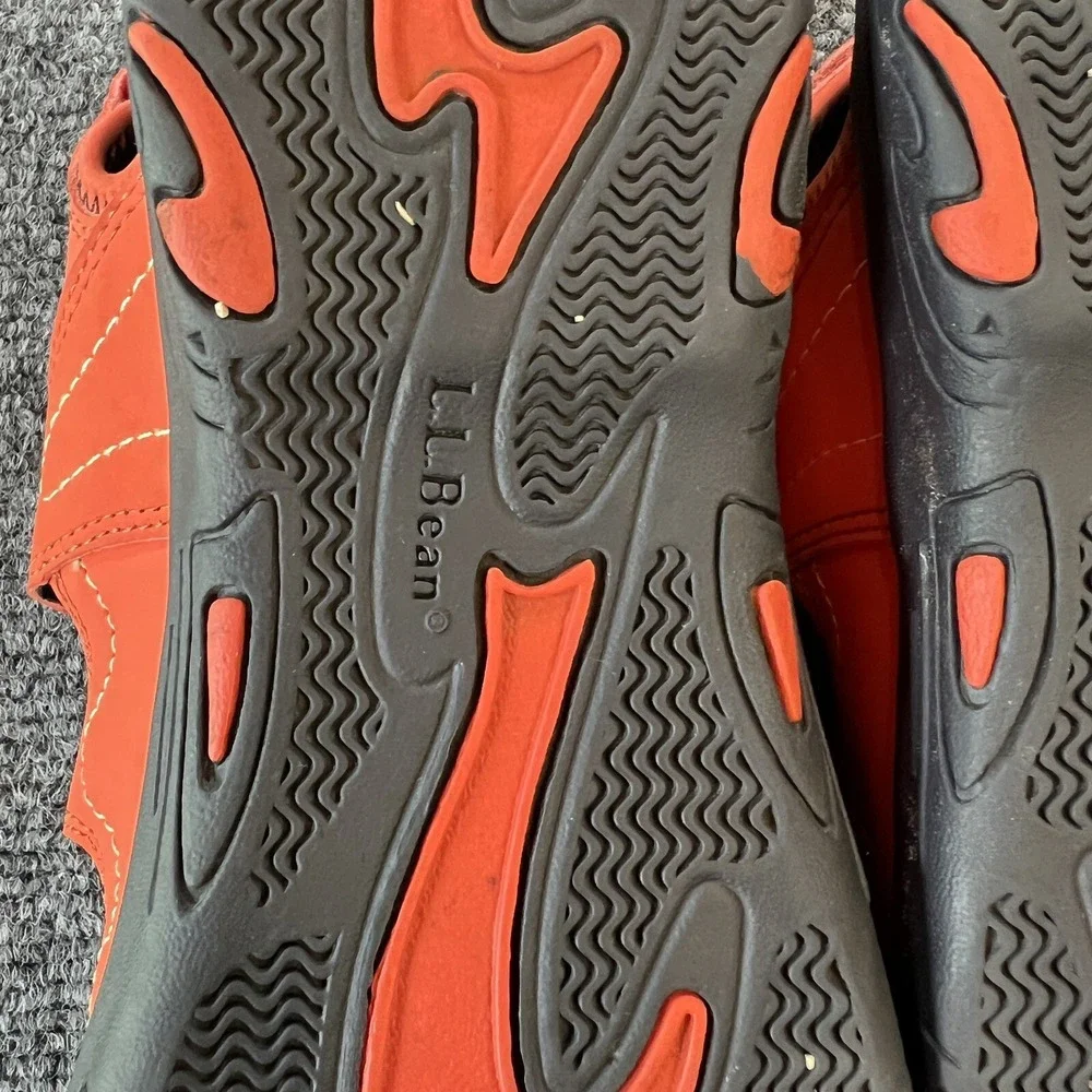 LL‎ Bean Sandals Youth Size 6 Orange Hiking Water Shoes Fisherman Slingback